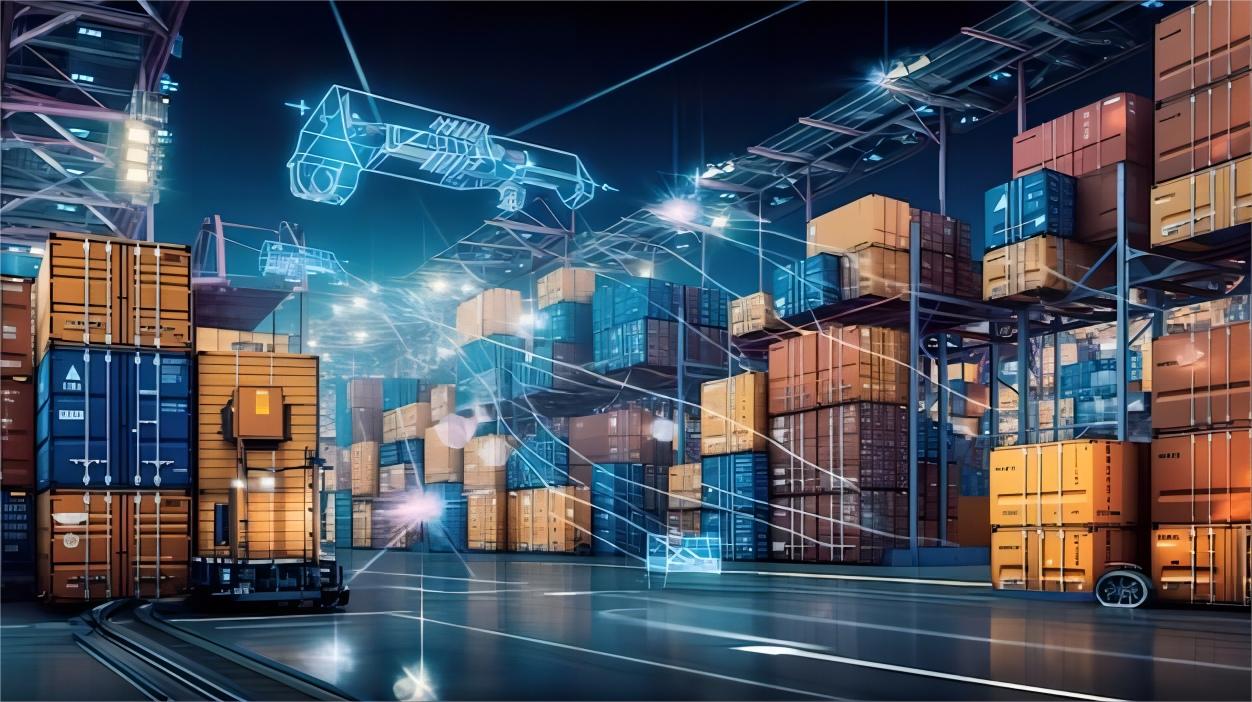Warehouse workers preparing shipments for international delivery