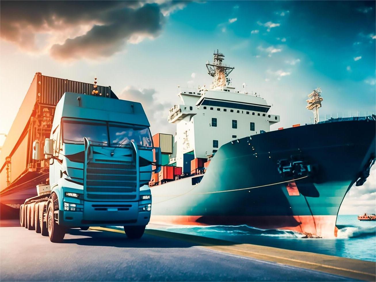 Cargo ship carrying containers for LCL shipping from China to Spain