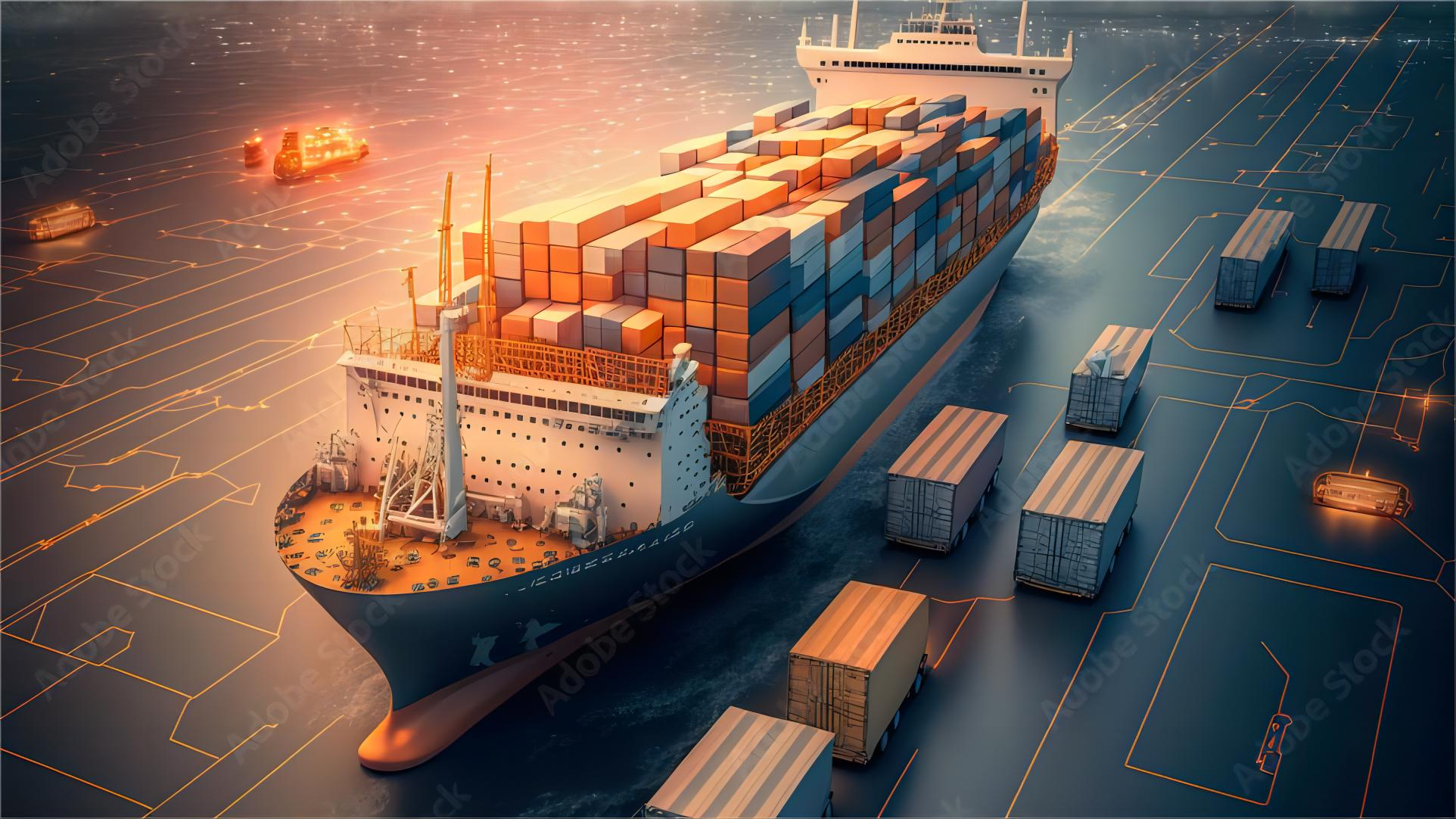 Professional logistics team managing container shipments