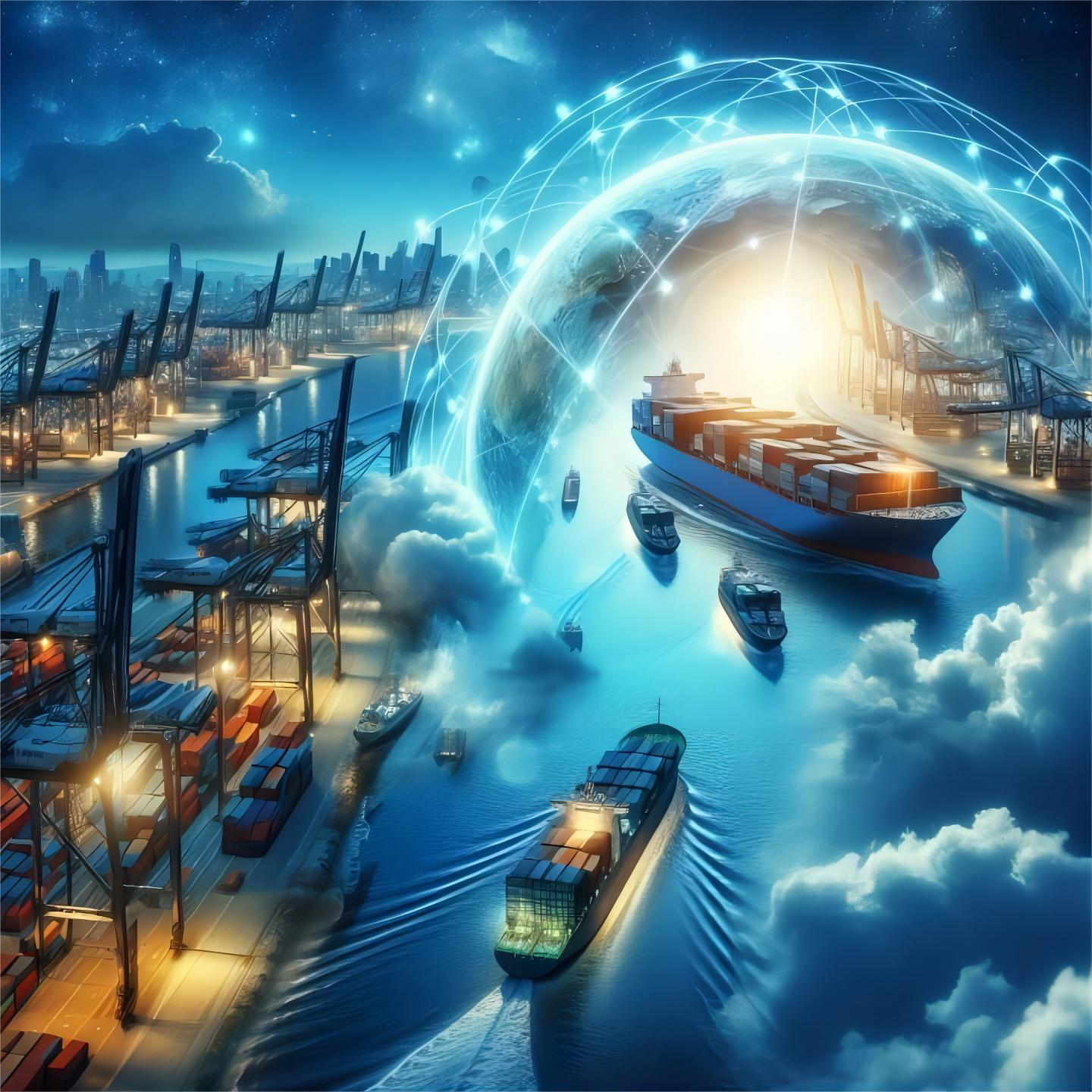 Global logistics and shipping containers at a busy port