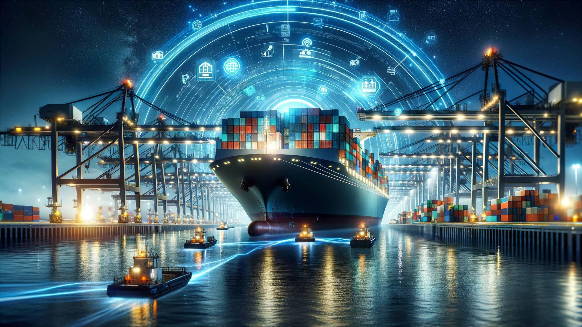 Cargo ship entering Australian port for import delivery