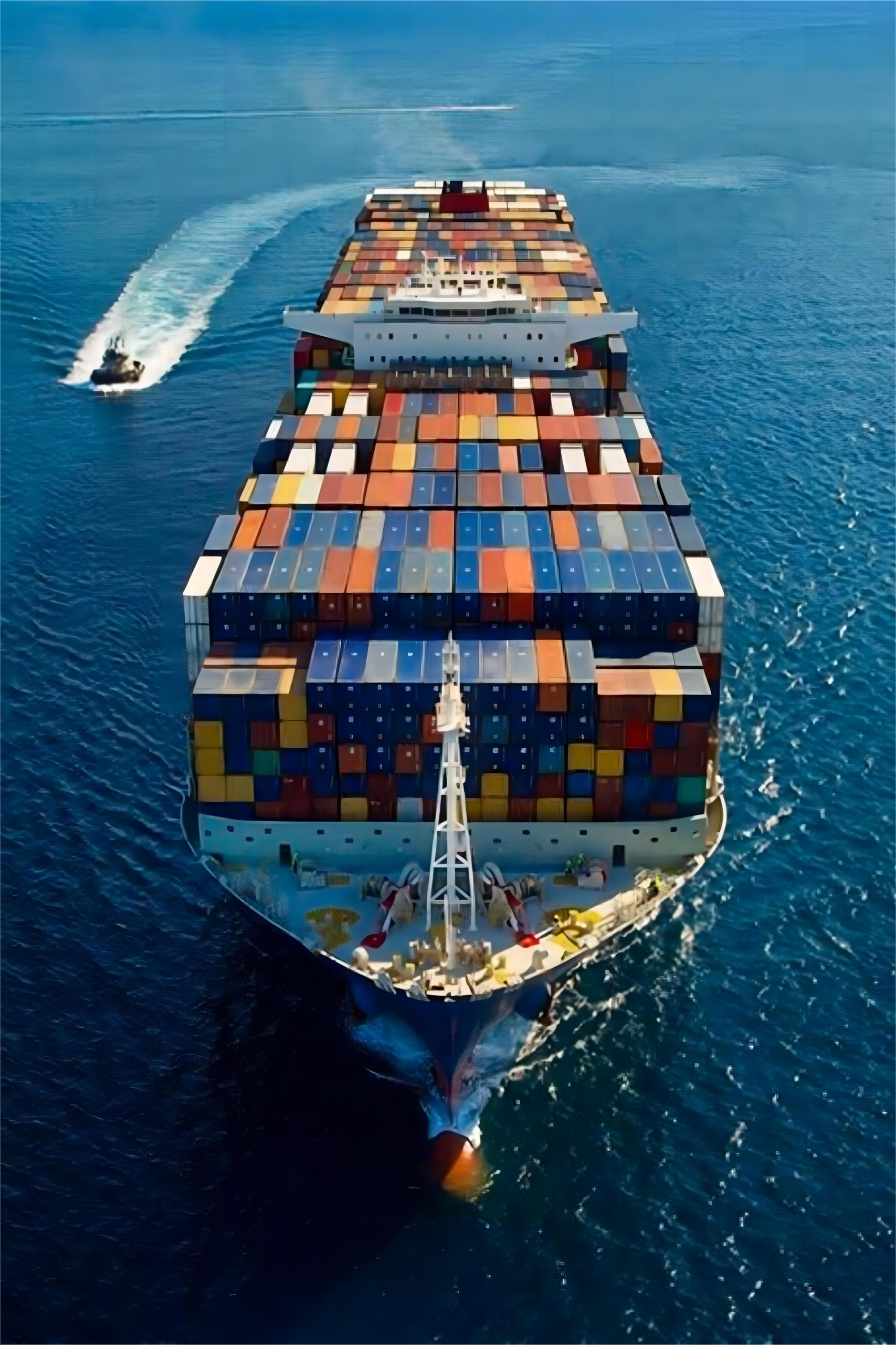 Cargo ship transporting containers from China to Fiji ports