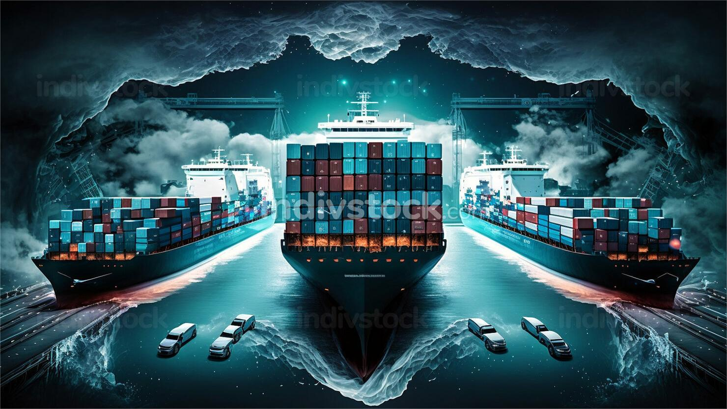 Cargo ship transporting containers for door to door shipping china to fiji