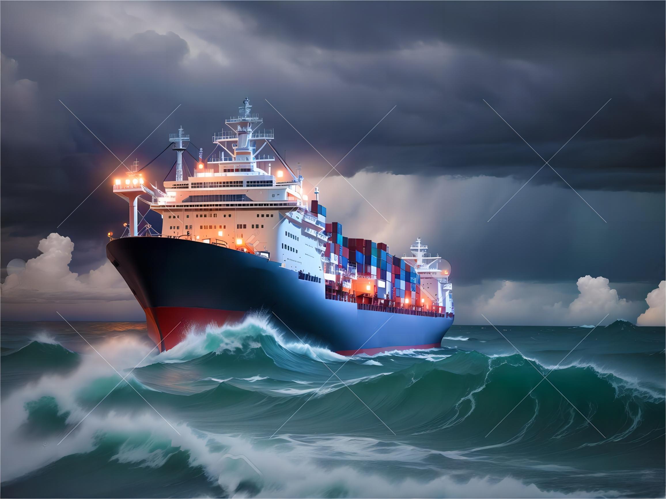 Cargo ship entering an Australian port with shipping containers