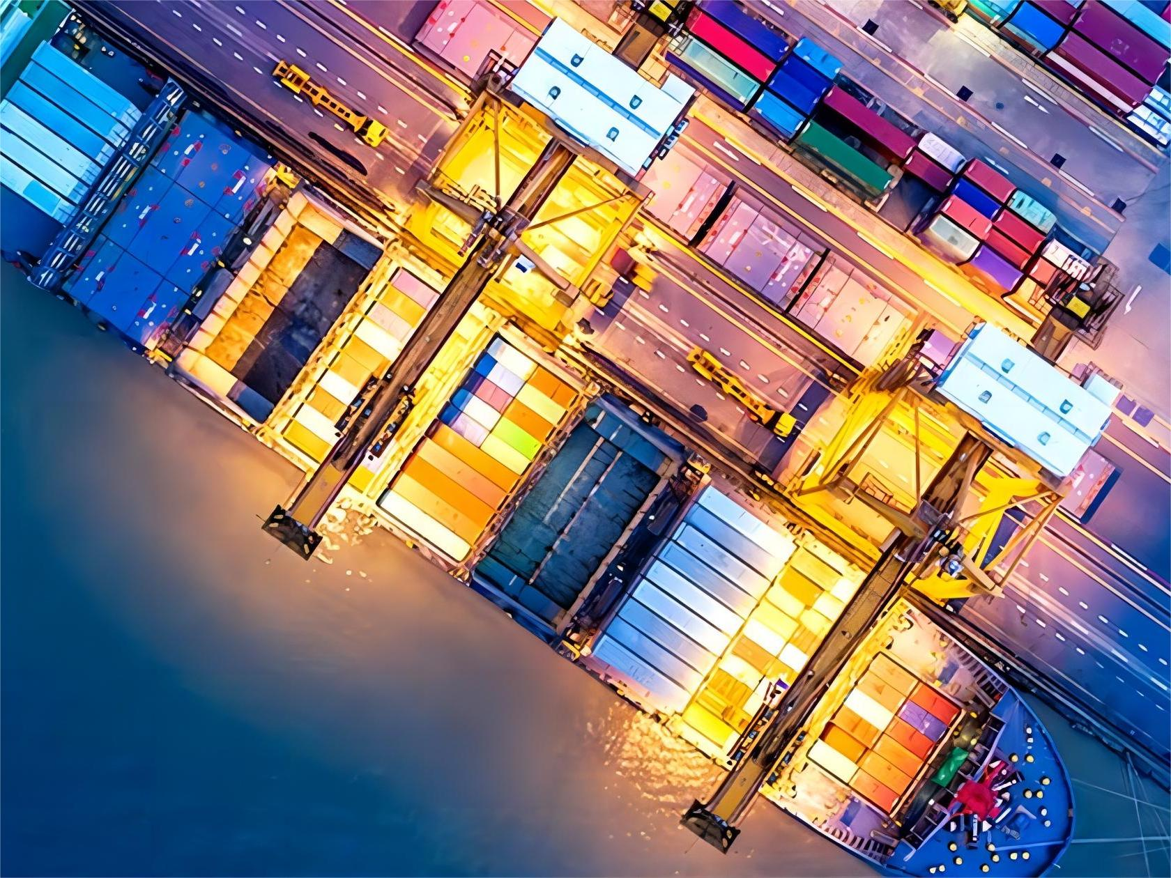 Logistics warehouse handling sea freight shipments