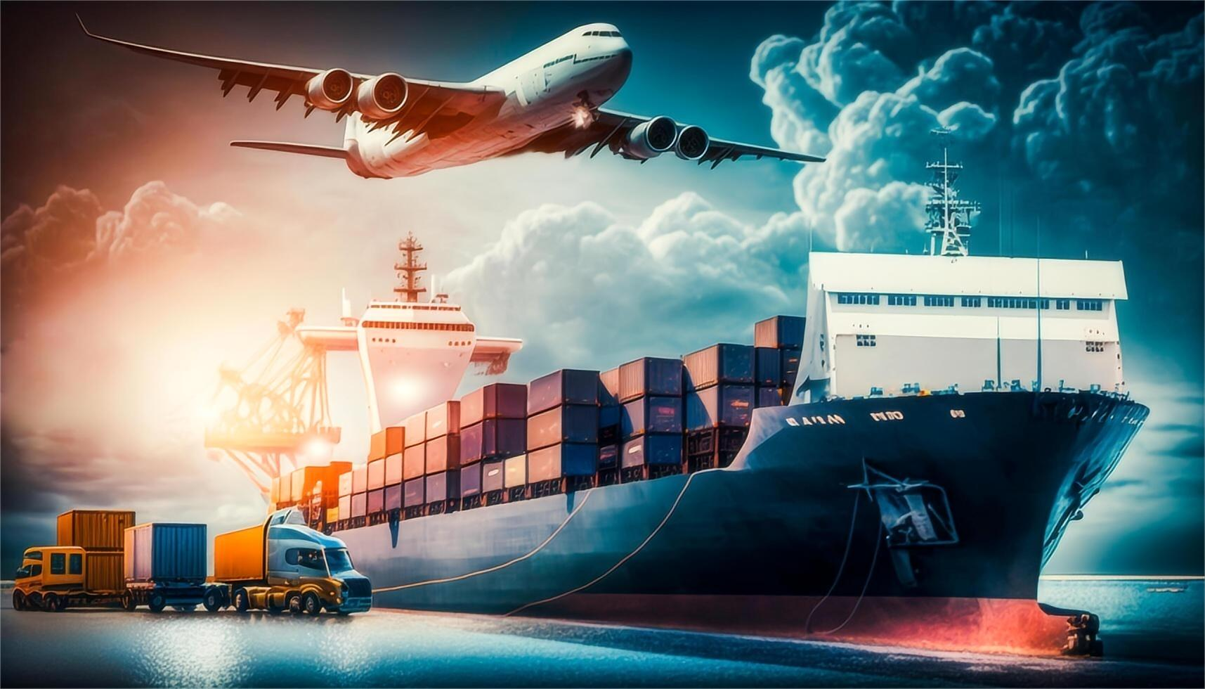 Cargo ship transporting containers from China to Australia